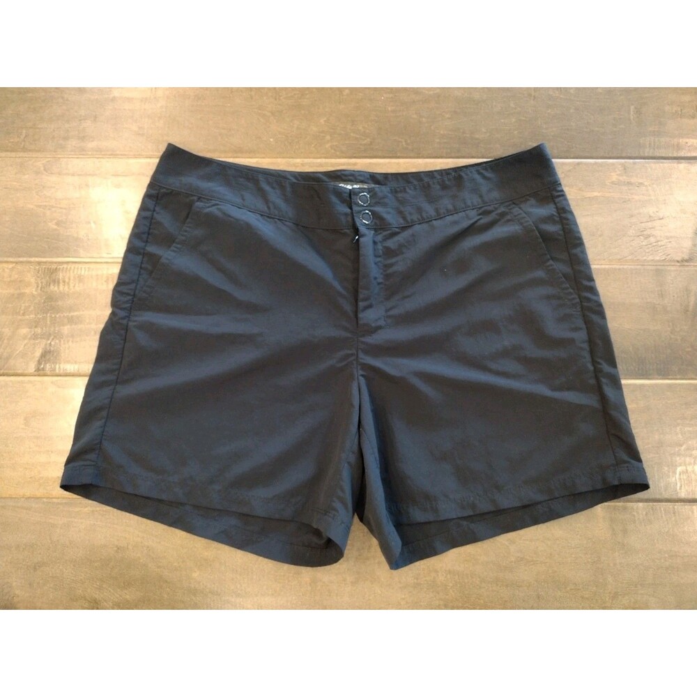 EDDIE BAUER Women's black Hiking Outdoor 5" nylon shorts - size 12
